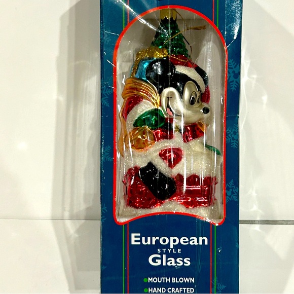 Mickey Mouse Christmas Ornament European Style Glass - Picture 1 of 9